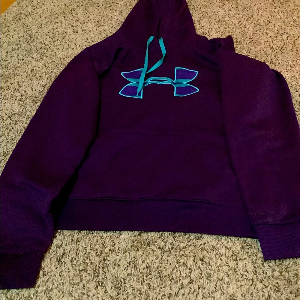 Purple slightly worn under armour sweater